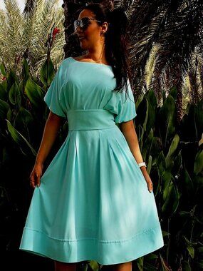 Stunning Turquoise Midi Dress - Effortless Summer Luxury